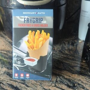MERKURY AUTO FryGrip French Fries & Sauce Holder - Black